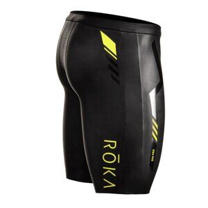 Roka Men's SIM Pro II Buoyancy Shorts Yamamoto Neoprene Black Acid Lime Large